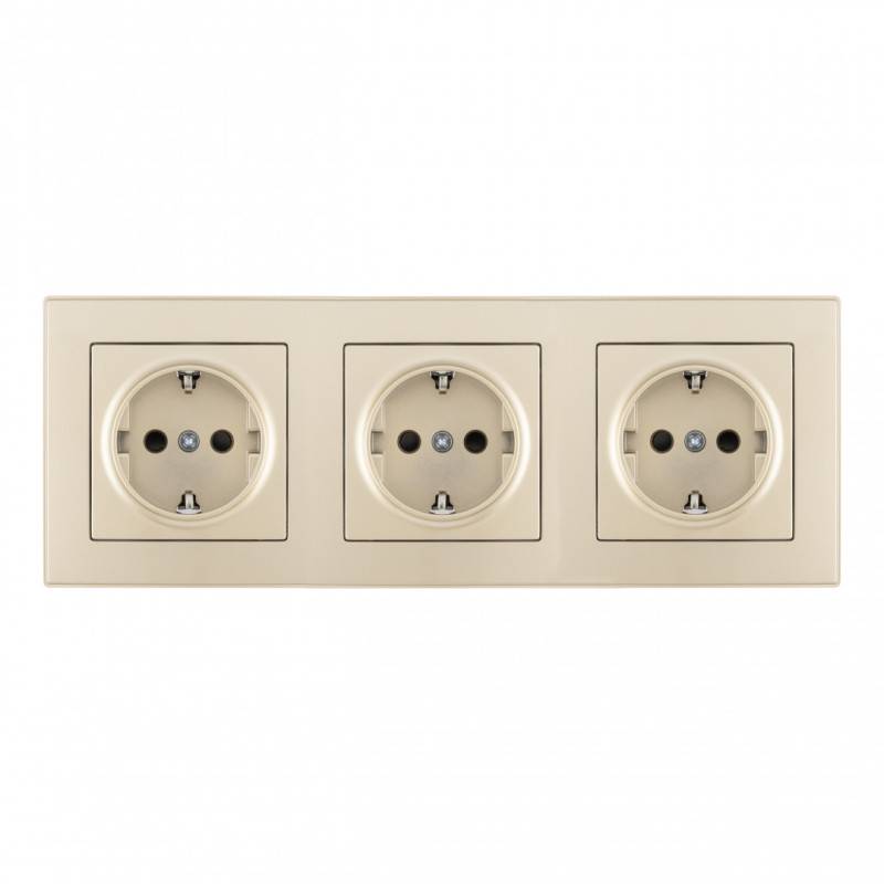 Розетка Arte Milano SET06-3-40-1x3 shampan