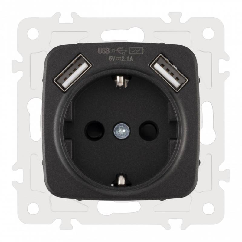 Розетка Arte Milano 205.47-1.black