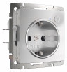 Розетка с заземлением и со шторками, без рамки с Wi-Fi Werkel серебряный W1171606