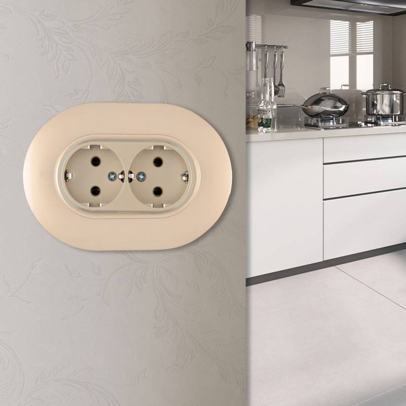 Розетка Arte Milano SET08-double-40-2 shampan