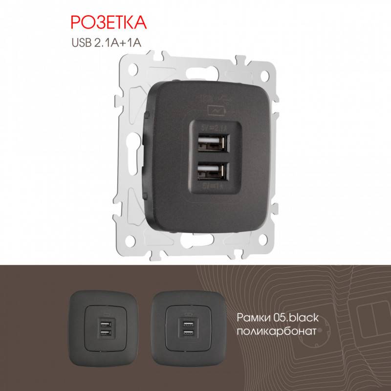 Розетка Arte Milano 205.46-1.black