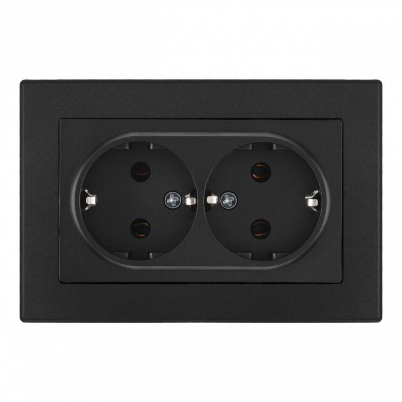 Розетка Arte Milano SET06-double-40-2 black