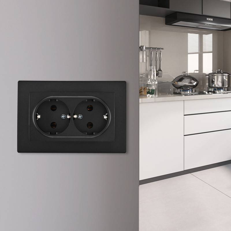 Розетка Arte Milano SET06-double-40-2 black