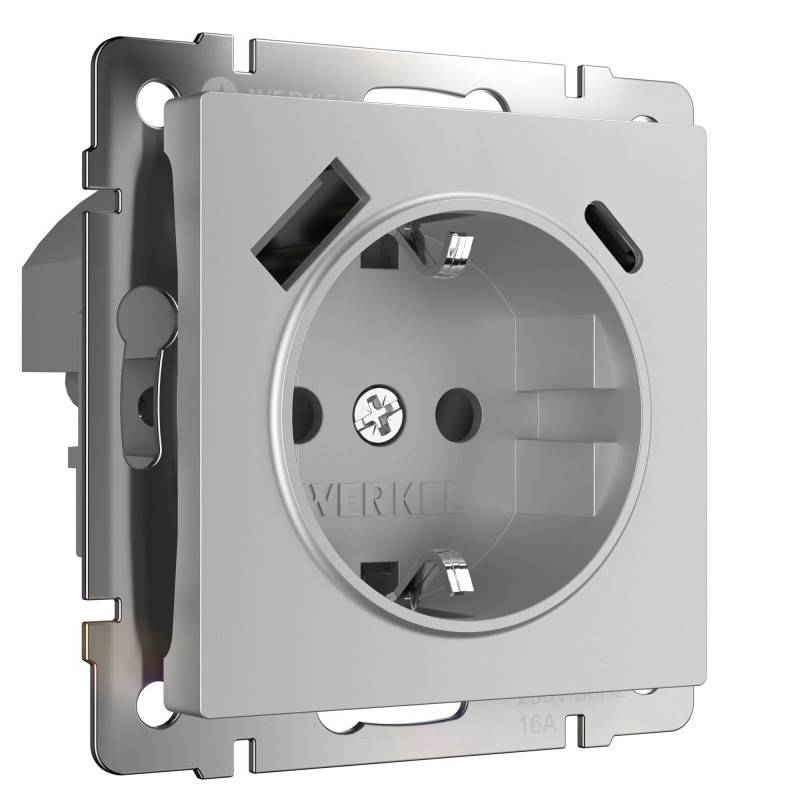 Розетка Werkel W1171706 серебряный