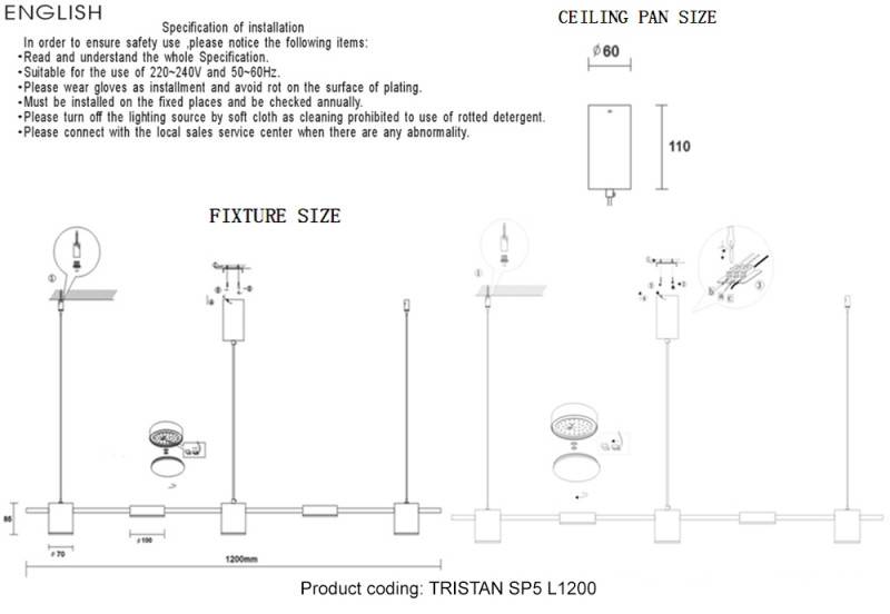 Подвесная люстра Crystal Lux TRISTAN SP5 L1200 GOLD