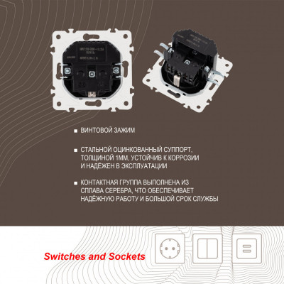 Розетка Arte Milano 205.47-1.black