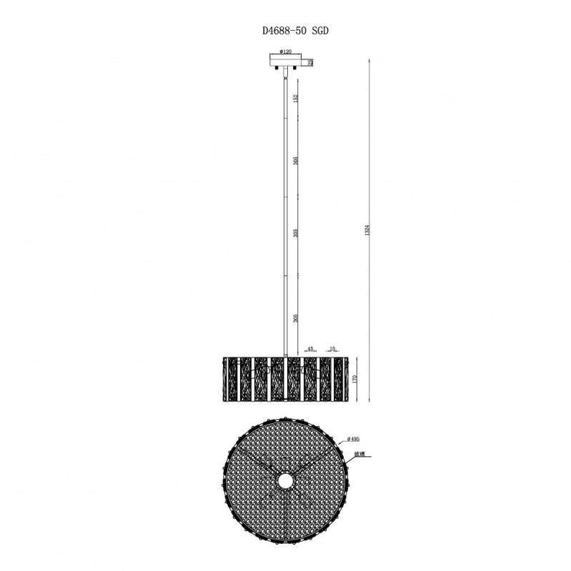 Люстра на штанге iLamp D4688-50 SGD