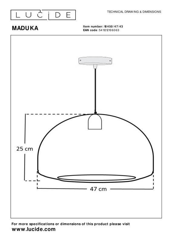 Подвесной светильник LUCIDE 10450/47/43