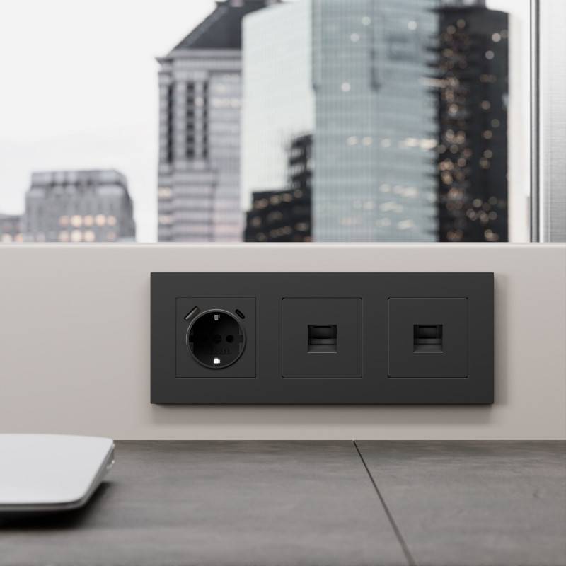 Розетка Werkel W5120108 черный матовый