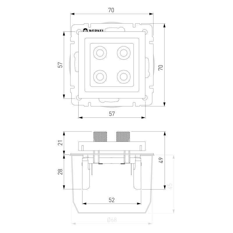 Розетка Werkel W1185006 серебряный