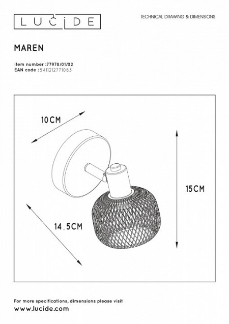 Спот Lucide Maren 77978/01/02