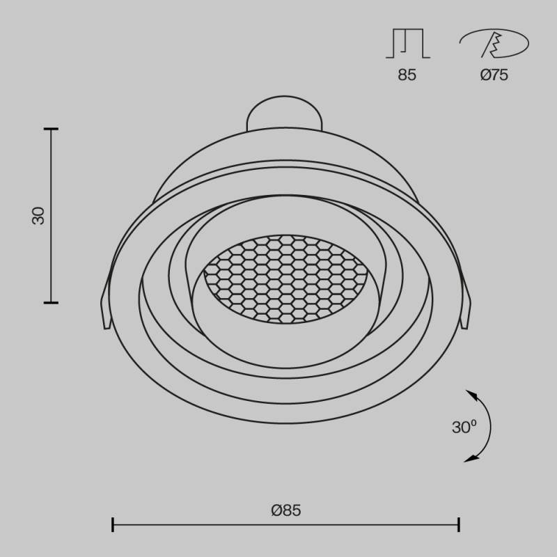 Встраиваемый светильник Maytoni Technical DL113-GU10-01-RD-B