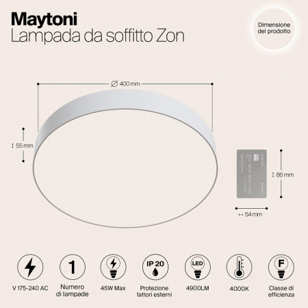 Накладной светильник Maytoni Zon C032CL-L48W4K