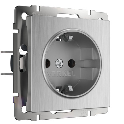 Розетка Werkel W1171009 cеребряный рифленый