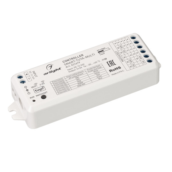 Контроллер Arlight SMART-TUYA-MULTI (12-24V, 5x3A, RGB-MIX, 2.4G)
