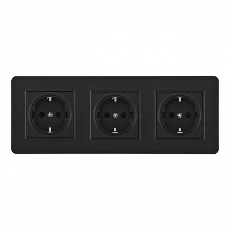 Розетка Arte Milano SET16-3-40-1x3 black