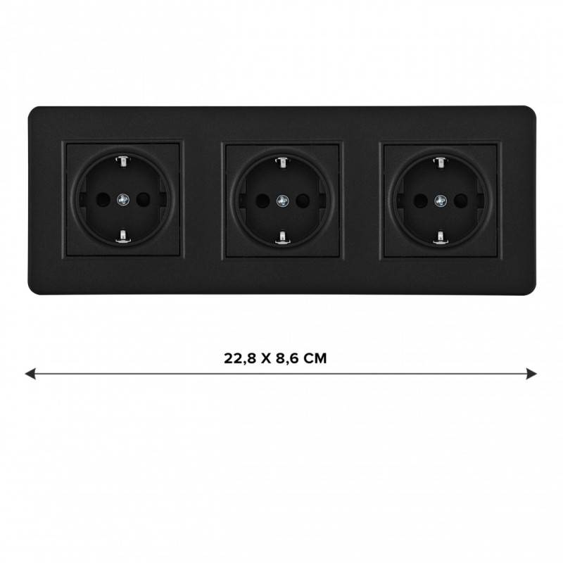 Розетка Arte Milano SET16-3-40-1x3 black