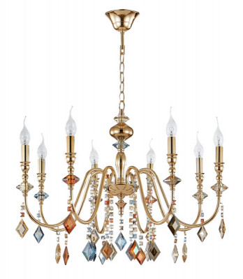 Подвесная люстра Crystal Lux MERCEDES SP8 GOLD/COLOR