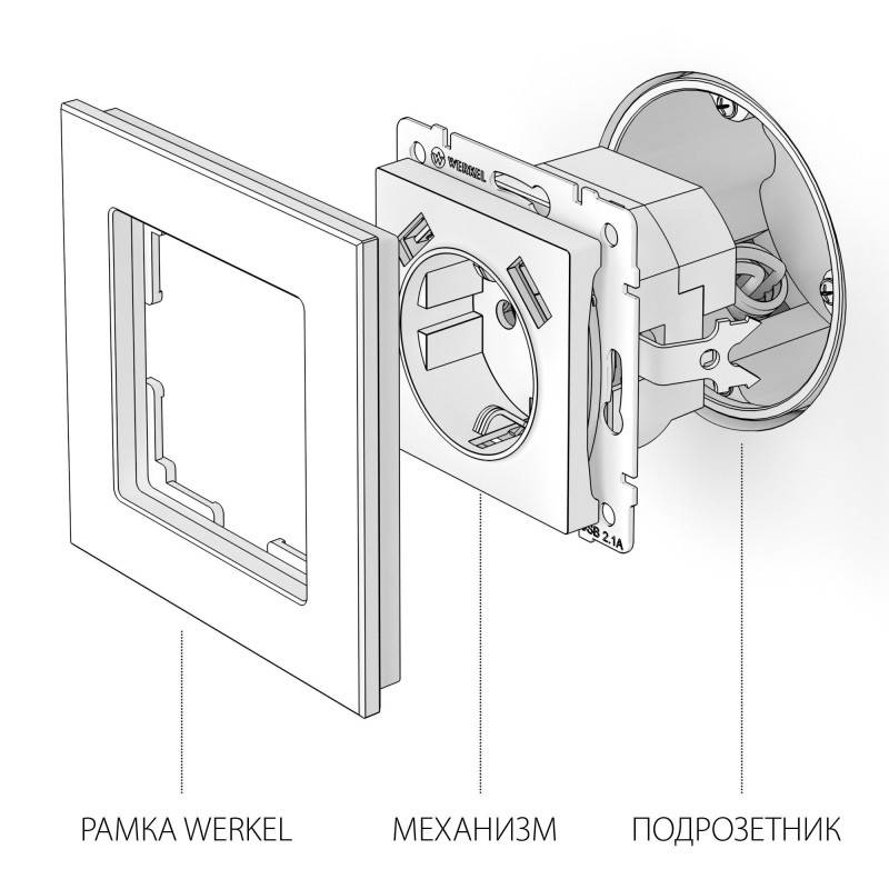 Розетка Werkel W1171506 серебряный