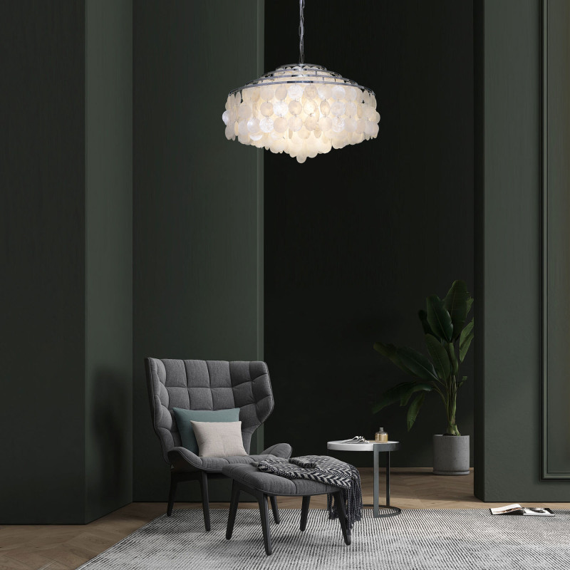 Подвесная люстра Eurosvet 3535/6 хром/перламутр