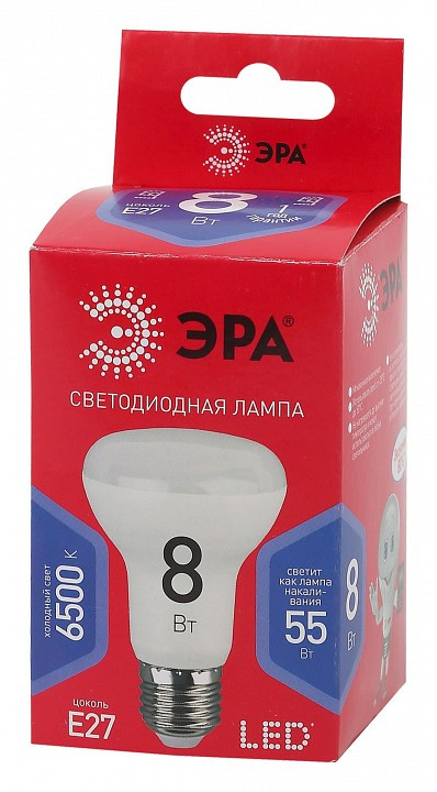 Лампа светодиодная Эра ЭКО E27 8Вт 6500K Б0045336