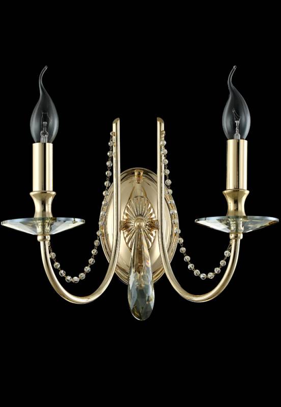 Бра Crystal Lux VICTORIA AP2 GOLD/AMBER