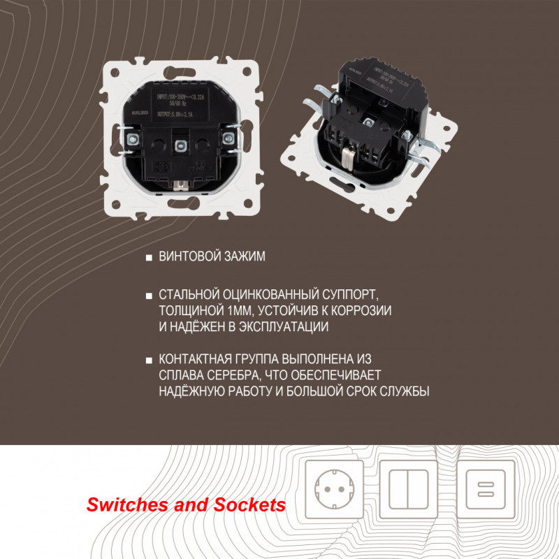 Розетка Arte Milano 205.47-1.silver