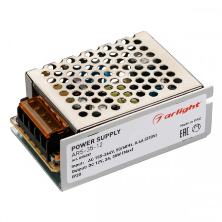 Блок питания Arlight ARS 35W, 12V, IP20, Сетка\Металл ARS-35-12