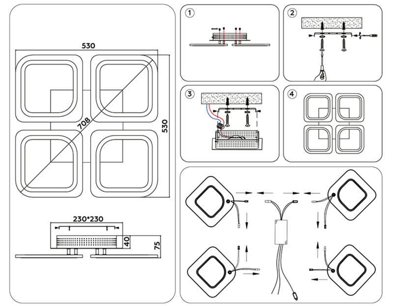 Накладная люстра Ambrella Light FA4375